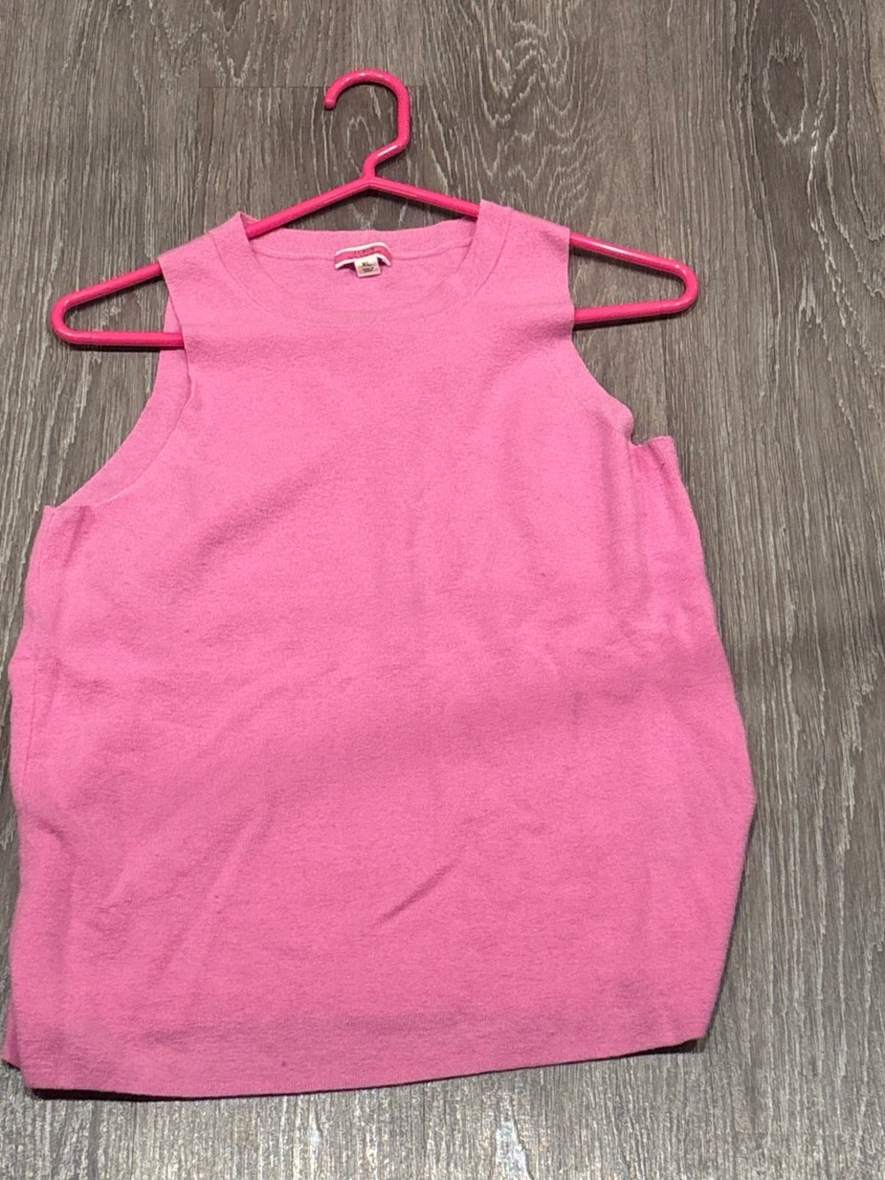 J. Crew Bright Pink Sleeveless CASHMERE Crewneck Tank
